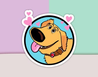Dug Dog Up Sticker, Dug Sticker, Dog Sticker, Up Sticker, Aesthetic Sticker, Vinyl Sticker, Decal Sticker For Laptop, Die Cut Sticker