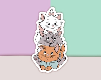 Aristocat Stack Sticker, Marie Aristocats Sticker, Aristocats, Cat Sticker, Vinyl Sticker, Decal Sticker For Laptop, Die Cut Sticker
