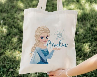 Elsa Tote Bag, Frozen Princess Tote Bag, Personalised Tote Bag, Shopping bag, Grocery Bag, Reusable Bag