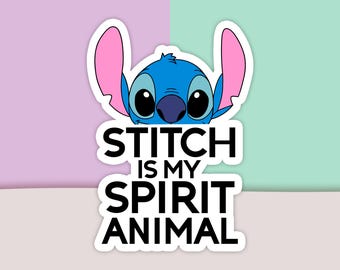 Spirit Animal Stitch Sticker, Stitch Sticker, Lilo And Stitch, Vinyl Sticker, Decal Sticker For Laptop, Die Cut Sticker
