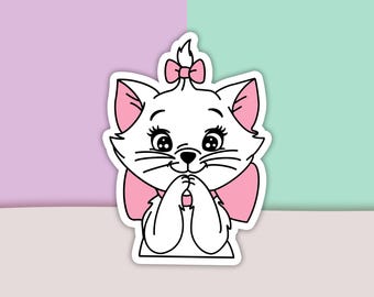 Begging Marie Cat Sticker, Aristocats Sticker, Cat Sticker, Aesthetic Sticker, Vinyl Sticker, Decal Sticker For Laptop, Die Cut Sticker