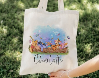 Pooh Group Tote Bag, Winnie The Pooh Tote Bag, Pooh Personalised Bag, Personalised Tote Bag, Shopping bag, Grocery Bag, Reusable Bag