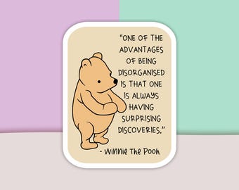 Pooh Quote Sticker, Winnie The Pooh Sticker, Vinyl Sticker, Decal Sticker For Laptop, Die Cut Sticker, Inspirational Sticker