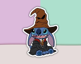 Sorting Hat Griffindor Stitch Sticker, Harry Potter Sticker, Stitch Sticker, Vinyl Sticker, Decal Sticker For Laptop, Die Cut Sticker
