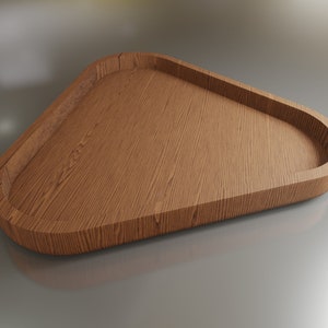 wood triangular tray