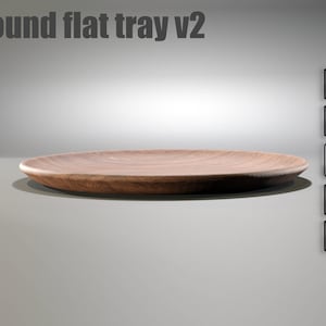 Round flat tray - CNC files for wood routers (Fusion 360, 3mf, stl 3d model, DXF Vector, pdf plans)