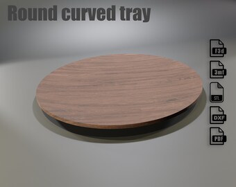 Gebogen lade voor directe download: CNC-bestanden voor houtfrezen (Fusion 360 bewerkbaar, DXF-vector, stl-bestand, pdf-plannen)