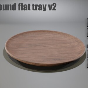 stilish elegant thin wooden round tray cnc file top view