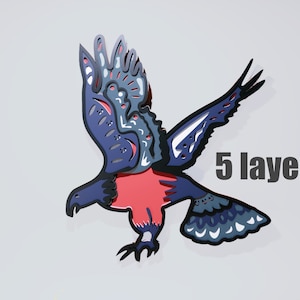 Eagle Mandala CNC File – Multilayer Laser Cut Wall Art (stl, dxf, pdf)