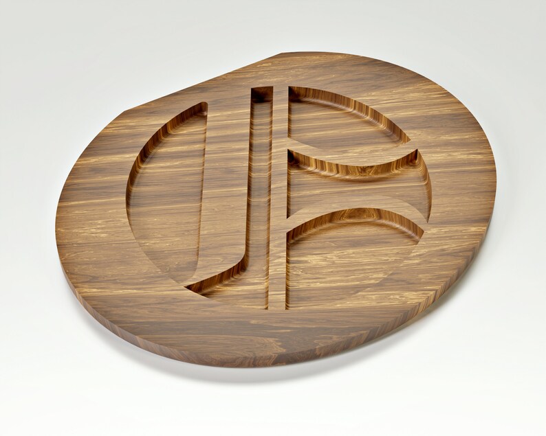 Loki’s logo tray CNC files - CNC files for wood routers (Fusion 360 file included, STL, Dxf, 3mf, Pdf 1:1 blueprint) image 2