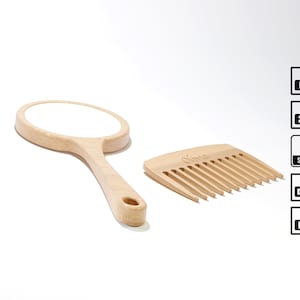 Personalizable Hand Mirror and Comb CNC Files – Wood Router, STL, Fusion 360 (Digital Download)