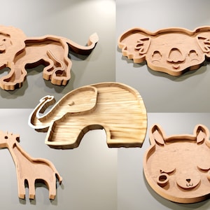 5x CNC file bundle for animal thematic Trays. Direct download - Includes Fusion 360 editable project, DxF, STL, PDF plans. by Agilemaking