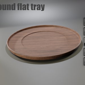 Bandeja redonda para jarros de água para download direto - arquivos CNC para roteadores de madeira (Fusion 360 editável, vetor DXF, arquivo stl, planos em pdf)