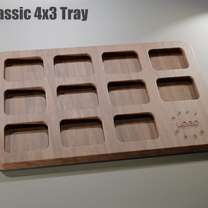 Bandeja clásica 4x3 - Archivos CNC para fresadoras de madera (f3d, 3mf, stl, dxf, pdf). Archivo Parametric Fusion 360 incluido.