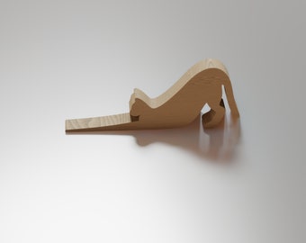 Cat Door Stop CNC-bestanden: houtfrees en 3D-printer (bewerkbaar Fusion 360-bestand)