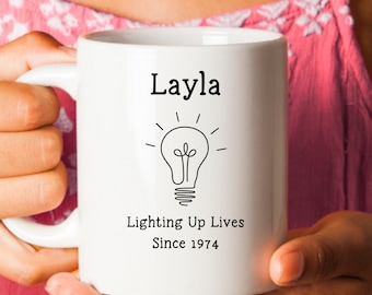Custom 50th Birthday Mug For Women, Mug With Personalization, 50 Birthday Gifts, Funny 50th Coffee Cup, 50 Year Old Born in 1974 Mug For Her
