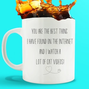 Tinder Swipe Gifts/ Tinder Mug/ You Are The Best Thing I Have Ever Found On The Internet / Internet Online Boyfriend Gift/ Cat Lover