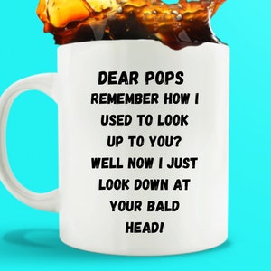 Pops Gifts, Baldi Mug, Pops Mug, Baldi Dad, Gift for Bald Men, Bald Gift, Funny Mugs for Men, Fathers Day Gift, Middle Aged Man Gift