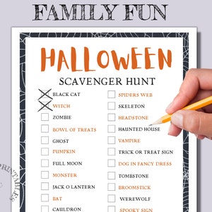 Scavenger Hunt/HALLOWEEN printable Scavenger Hunt for Teens / Halloween Outdoor or Indoor Photo Game