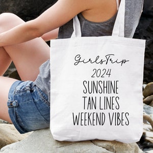 Girls Trip Gifts Tote Bag, Girls Getaway, Girls Trip Bag Tag, Girls Trip 2024, Bachelorette Party, Cheaper Than Therapy Bag