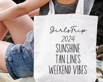 Girls Trip Gifts Tote Bag, Girls Getaway, Girls Trip Bag Tag, Girls Trip 2024, Bachelorette Party, Cheaper Than Therapy Bag