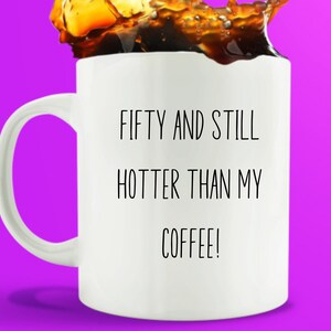 50th Birthday Gift | Adult Humor Happy Birthday | Fit and 50 | Adult Funny Fiftieth Birthday Mug For Him or Her