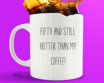 50th Birthday Gift | Adult Humor Happy Birthday | Fit and 50 | Adult Funny Fiftieth Birthday Mug For Him or Her