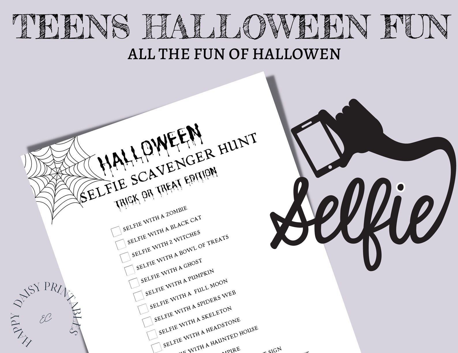 Selfie Scavenger Hunt/teen HALLOWEEN Scavengar Hunt/ PRINTABLE - Etsy