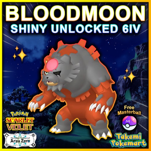 SHINY Ursaluna Bloodmoon 6IV RARE | Exclusive | Pokemon Scarlet & Violet