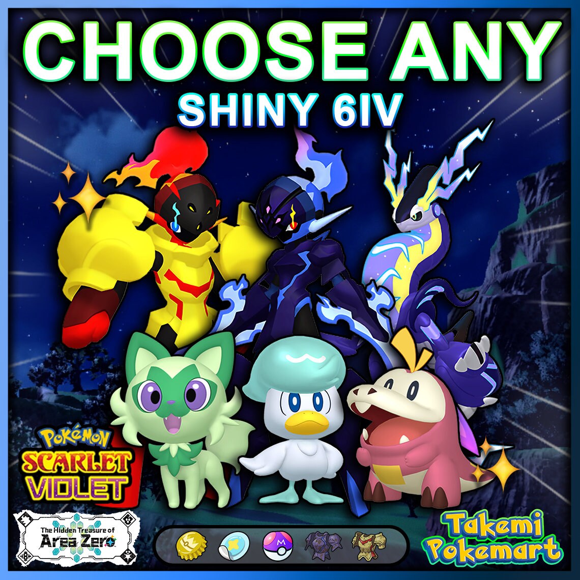 ✨ Custom Pokemon Team ✨ Shiny ✨ MAX EV-IV ✨ Pokemon Scarlet and  Violet⚡FAST⚡