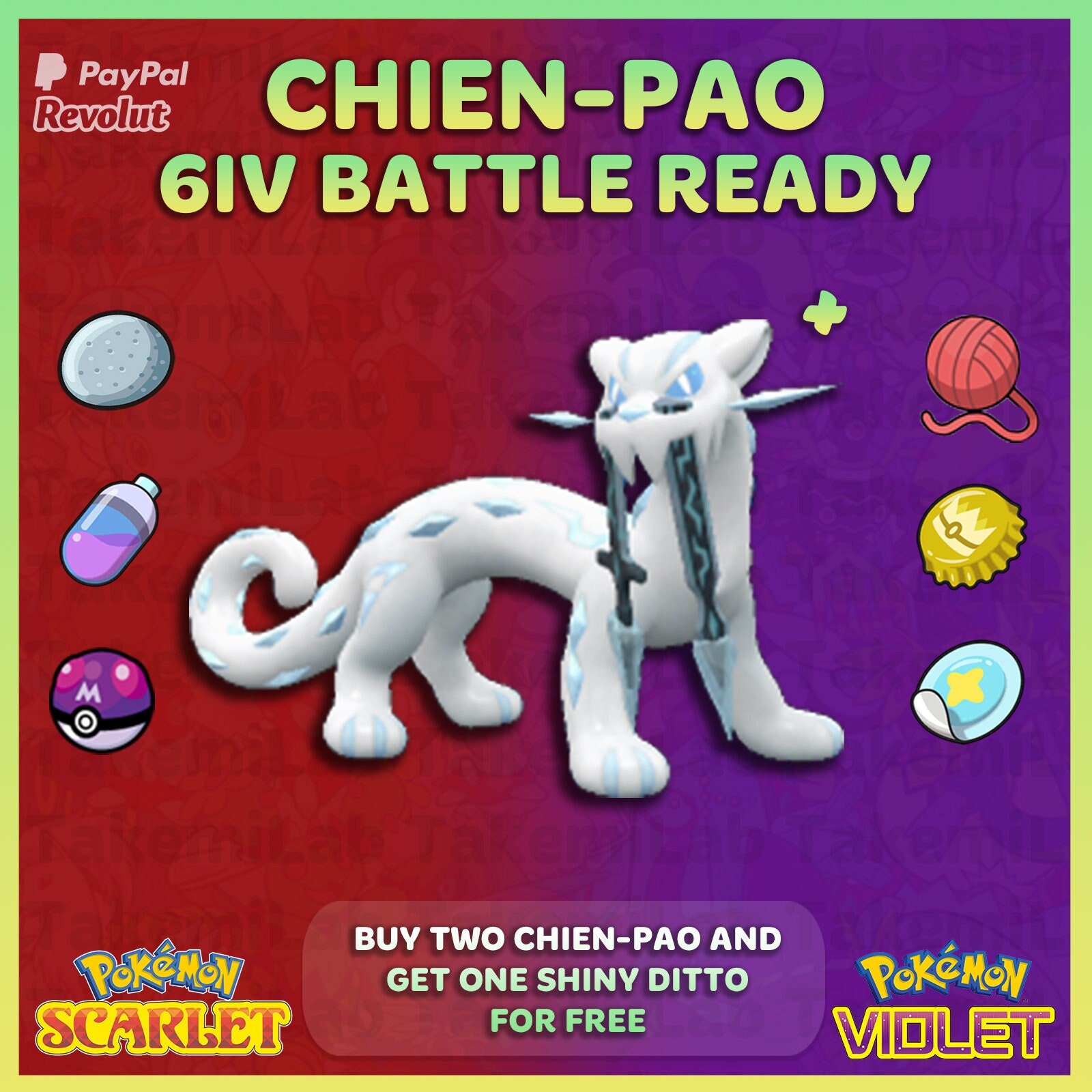 Chien-pao 6 IV Any NATURES ITEMS Pokemon Scarlet & - Etsy Sweden