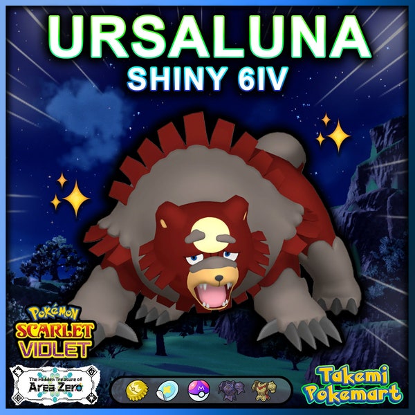 Ursaluna Hisuian Shiny 6IV // Pokémon Écarlate et Violet // Entraînement EV + Prêt pour la bataille compétitive ! // lv100 6IV +MasterBall // Échange rapide