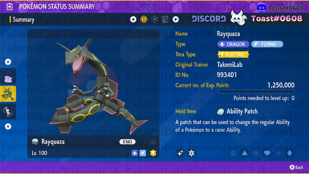 SHINY RAYQUAZA 6IV RARE Exclusive Pokemon Scarlet & Violet Etsy