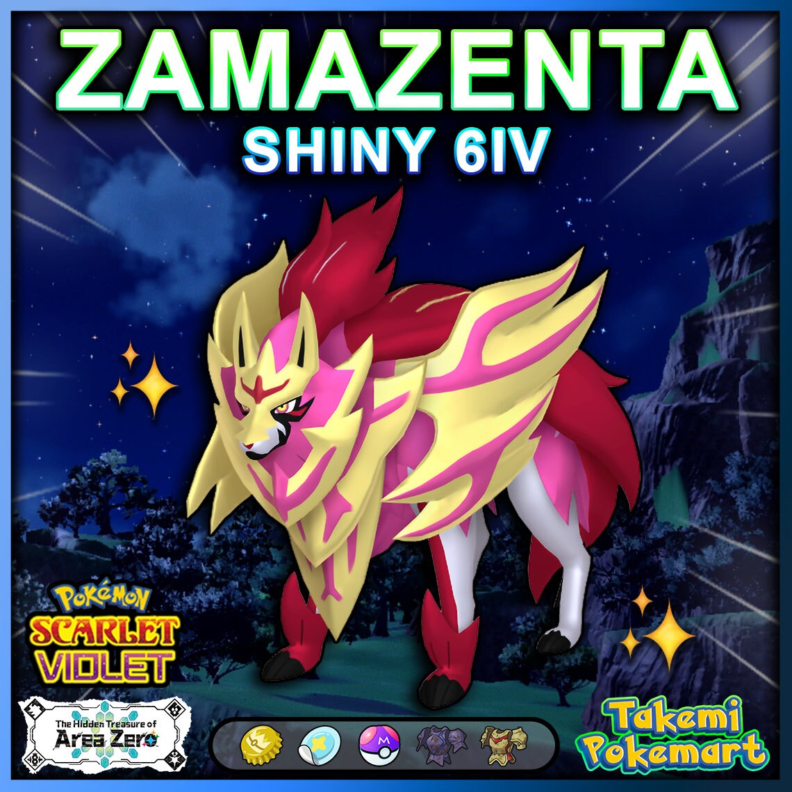 Pokemon Scarlet/Violet ✨ SHINY ZACIAN Lv100 LEGENDARY 6IV Adamant w Rusted  Sword