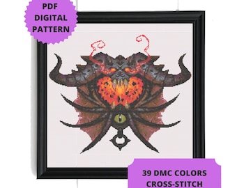 World of Warcraft, Warlock-embleem, klassenembleem, kruissteekpatroon PDF