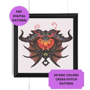 World of Warcraft, Warlock Crest, Class Crest, World of Warcraft Gift, Cross Stitch Pattern PDF
