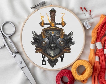 World of Warcraft, Warrior-embleem, klasse-embleem, PDF-kruissteekpatroon