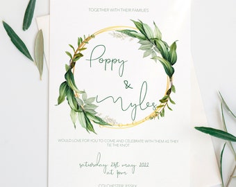 Leaf wedding invitations - Botanical Collection Invitations with envelopes