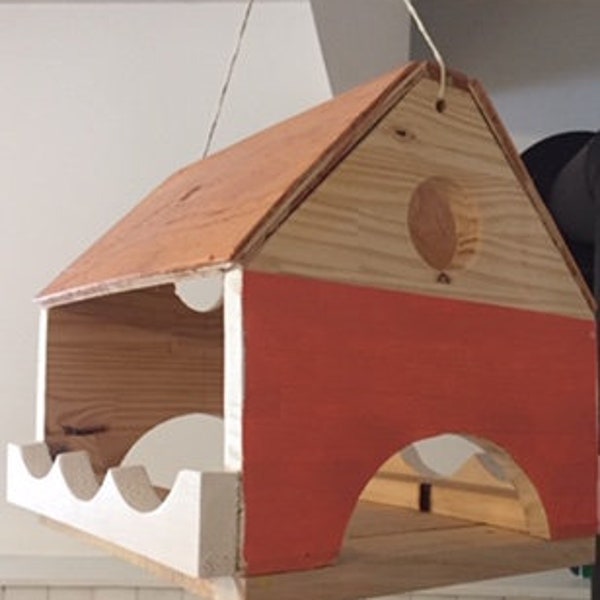 wooden bird house/feeder