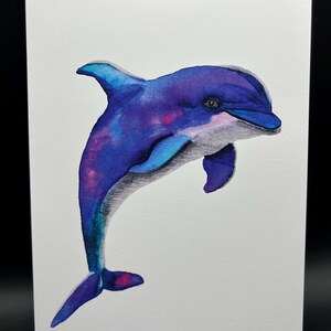 Dolphin Watercolor Card / Watercolor Card / Greeting Card / Original Art