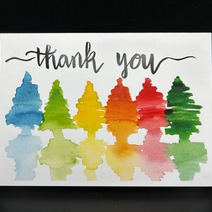 Carte aquarelle merci arbres / Merci arbres / Merci / carte aquarelle / carte vierge / carte de voeux / oeuvre d'art originale