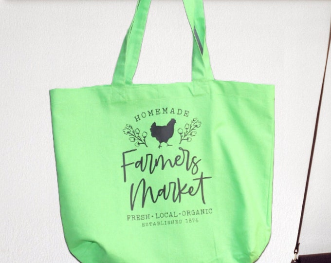 Farmers Market Tote Bag, Reusable Grocery Bag, Eco-Friendly Tote, Sustainable Shopping Bag, Durable Shopping Bag, Market Tote, Reusable Tote