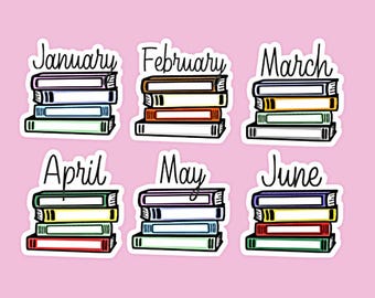 Monthly Book Tracker Stickers: Reading Log, Planner Stickers