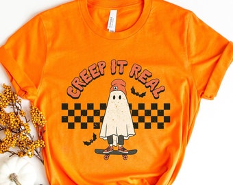 Vraie chemise rampante, chemise d'Halloween rétro, chemise d'Halloween fantôme vintage, chemise fantôme, chemise fantôme rétro