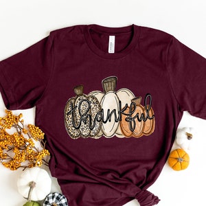 Thankful Shirt, Leopard Pumpkin Shirt, Pumpkin Shirt, Thankful Tee, Thanksgiving Shirt, Thanksgiving Matching Shirt, Fall Shirt