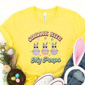 Chillin With My Peeps Shirt, Bunny Shirt, Easter Shirt, Easter Tshirt, Easter Bunny Shirt, Retro Easter Shirt, Cute Bunnies Shirt, Cute Tee