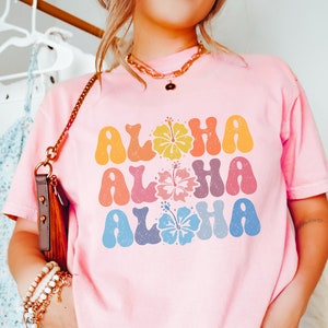 Chemise Aloha, chemise vacances en famille à Hawaï, chemise d'été fille, chemise vacances Hawaï, chemise Aloha, t-shirt voyage à Hawaï, chemise Aloha