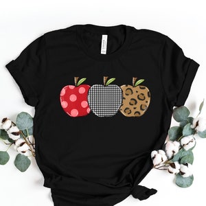 Apple Teacher Shirt, Leopard Apple Teacher Shirt, Apple Shirt, Leopard Print Shirt, Gift for Teacher, School Shirt, Custom Teacher Shirt