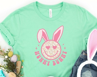 Hunny Bunny Easter Shirt, Easter Bunny Shirt, Retro Easter Bunny Shirt, Easter Shirt, Bunny Shirt, Easter Woman Shirt, Cute Easter Shirt