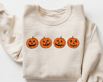 Pumpkin Sweatshirt, Pumpkin Sweater, Jack-o-Lantern Sweatshirt, Halloween Crewneck Sweatshirt, Halloween Sweater, Spooky Season, Fall Shirts